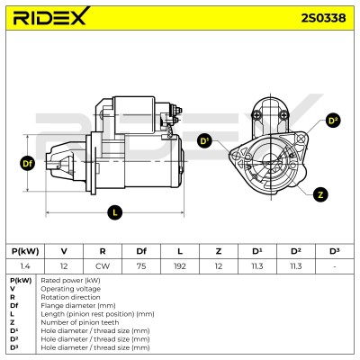 Rozrusznik RIDEX 2S0338 2S0338 - foto 7
