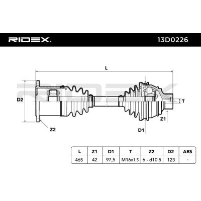 Półoś Napędowa RIDEX 13D0226 13D0226 - foto 6