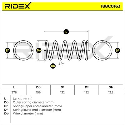 Sprężyna Zawieszenia RIDEX 188C0163 188C0163 - foto 4