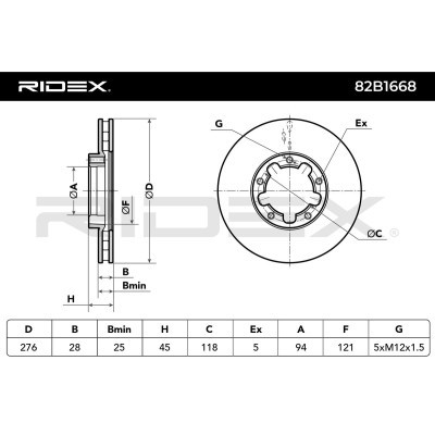 Tarcza hamulcowa RIDEX 82B1668 82B1668 - foto 5
