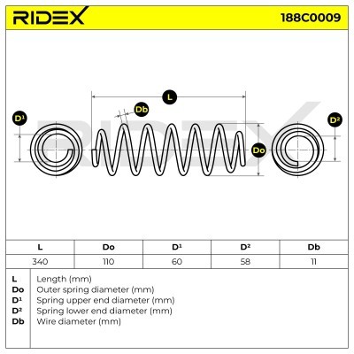 Sprężyna Zawieszenia RIDEX 188C0009 188C0009 - foto 5