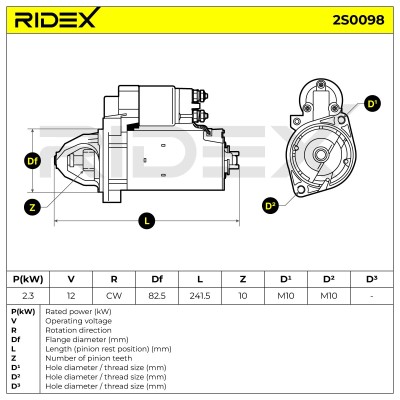 Rozrusznik RIDEX 2S0098 2S0098 - foto 7