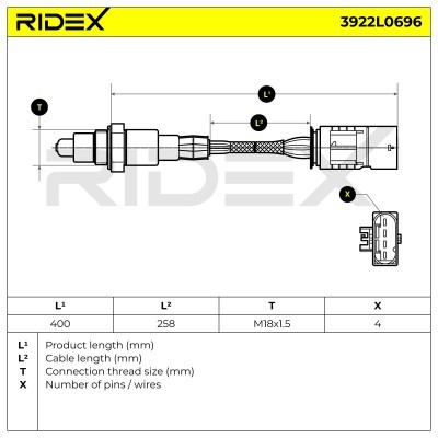 Sonda Lambda RIDEX 3922L0696 3922L0696 - foto 7