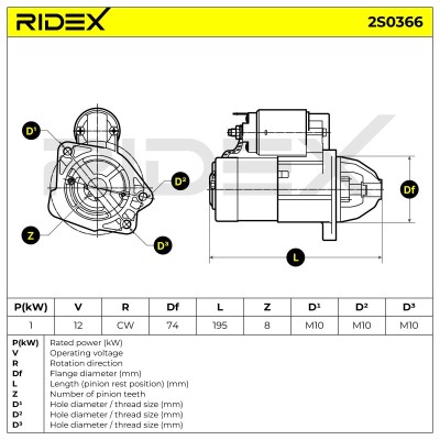 Rozrusznik RIDEX 2S0366 2S0366 - foto 7