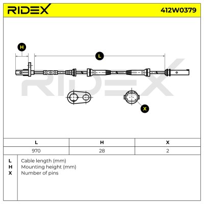 Czujnik ABS RIDEX 412W0379 412W0379 - foto 6