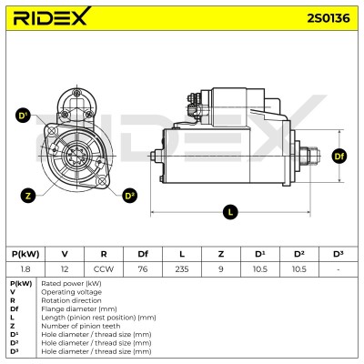 Rozrusznik RIDEX 2S0136 2S0136 - foto 8