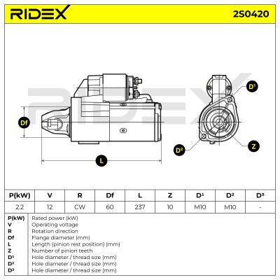 Rozrusznik RIDEX 2S0420 2S0420 - foto 7