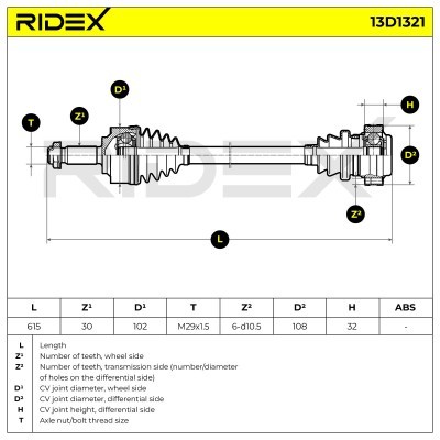 Półoś Napędowa RIDEX 13D1321 13D1321 - foto 8