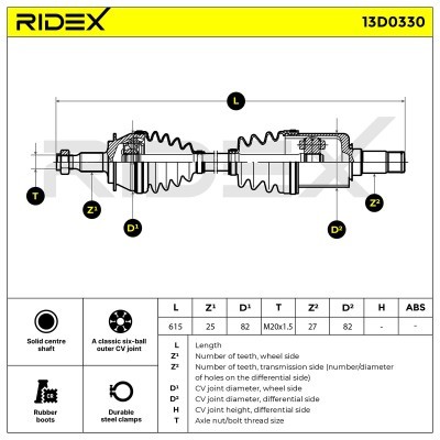 Półoś Napędowa RIDEX 13D0330 13D0330 - foto 8