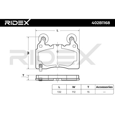 Klocki hamulcowe RIDEX 402B1168 402B1168 - foto 7