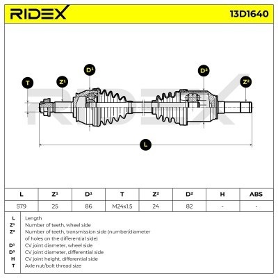 Półoś Napędowa RIDEX 13D1640 13D1640 - foto 7