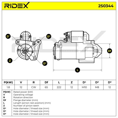 Rozrusznik RIDEX 2S0344 2S0344 - foto 6