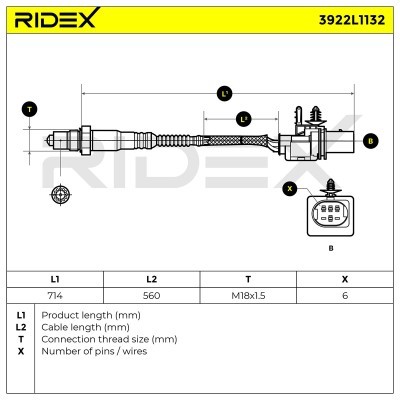 Sonda Lambda RIDEX 3922L1132 3922L1132 - foto 6
