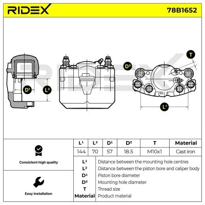 Zacisk Hamulcowy RIDEX 78B1652 78B1652 - foto 3