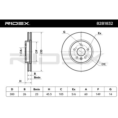 Tarcza hamulcowa RIDEX 82B1832 82B1832 - foto 6
