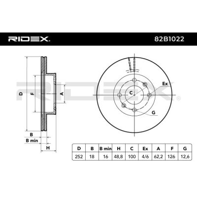 Tarcza hamulcowa RIDEX 82B1022 82B1022 - foto 3