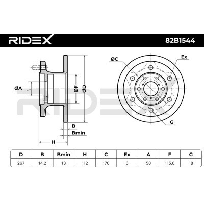 Tarcza hamulcowa RIDEX 82B1544 82B1544 - foto 6