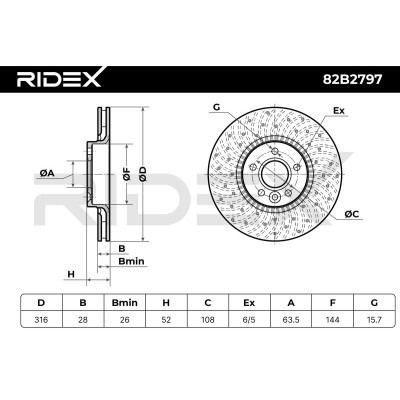 Tarcza hamulcowa RIDEX 82B2797 82B2797 - foto 5