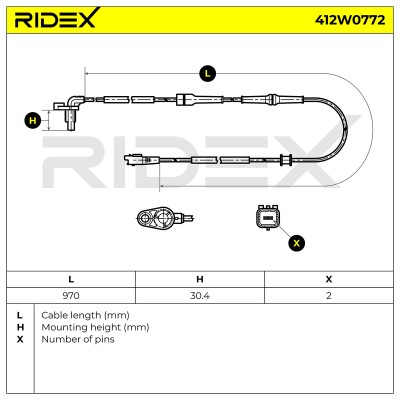 Czujnik ABS RIDEX 412W0772 412W0772 - foto 6