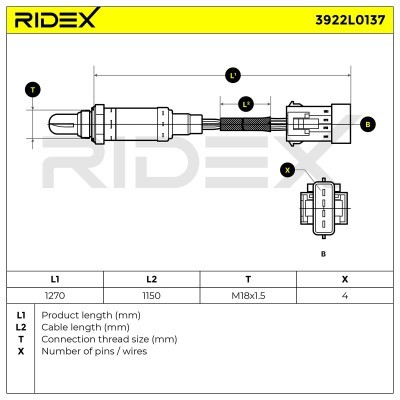 Sonda Lambda RIDEX 3922L0137 3922L0137 - foto 6