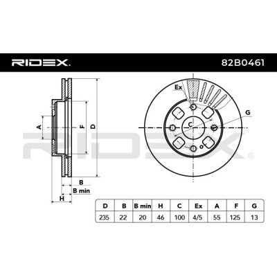 Tarcza hamulcowa RIDEX 82B0461 82B0461 - foto 3
