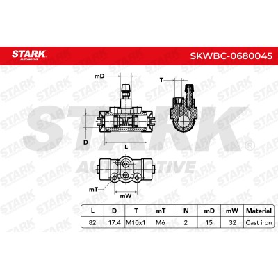 Cylinderek hamulcowy Stark SKWBC-0680045 SKWBC-0680045 - foto 7