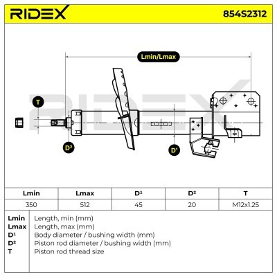 Amortyzator RIDEX 854S2312 854S2312 - foto 8