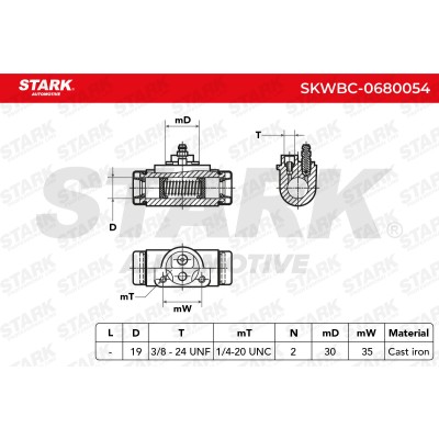 Cylinderek hamulcowy Stark SKWBC-0680054 SKWBC-0680054 - foto 4