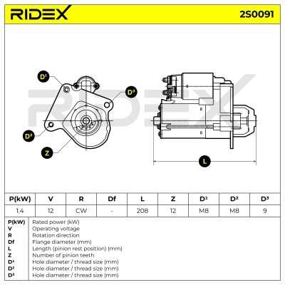 Rozrusznik RIDEX 2S0091 2S0091 - foto 6
