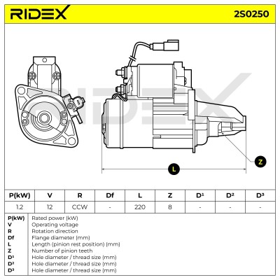 Rozrusznik RIDEX 2S0250 2S0250 - foto 8