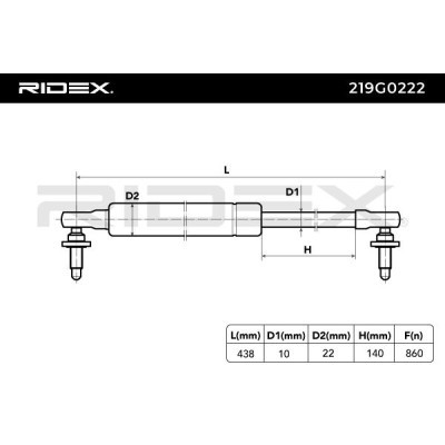 Amortyzator Pokrywy Bagażnika RIDEX 219G0222 219G0222 - foto 4