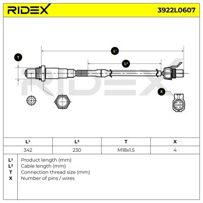 Sonda Lambda RIDEX 3922L0607 3922L0607 - foto 6