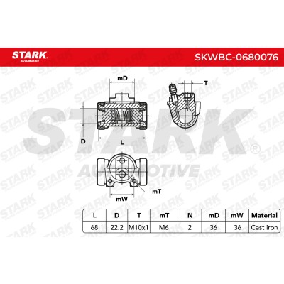 Cylinderek hamulcowy Stark SKWBC-0680076 SKWBC-0680076 - foto 5