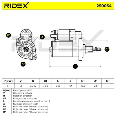 Rozrusznik RIDEX 2S0054 2S0054 - foto 6