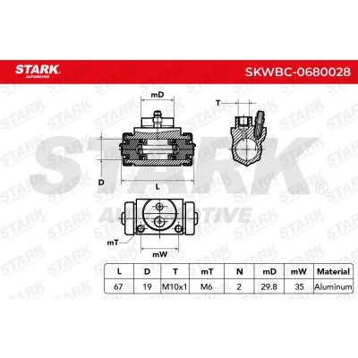 Cylinderek hamulcowy Stark SKWBC-0680028 SKWBC-0680028 - foto 5