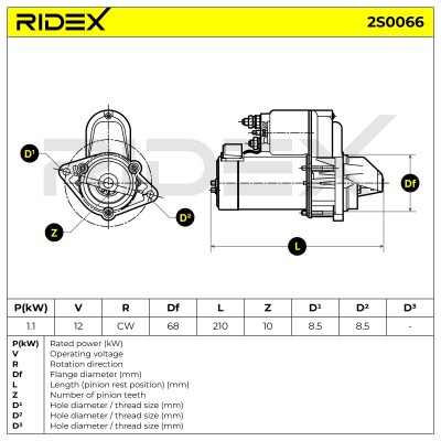 Rozrusznik RIDEX 2S0066 2S0066 - foto 10