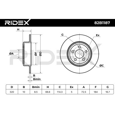 Tarcza hamulcowa RIDEX 82B1187 82B1187 - foto 3