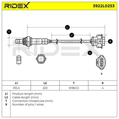Sonda Lambda RIDEX 3922L0253 3922L0253 - foto 8