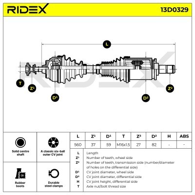 Półoś Napędowa RIDEX 13D0329 13D0329 - foto 7