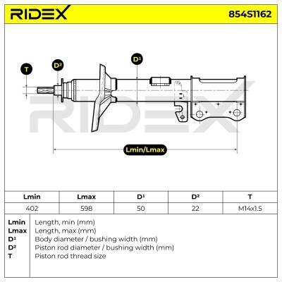 Amortyzator RIDEX 854S1162 854S1162 - foto 6