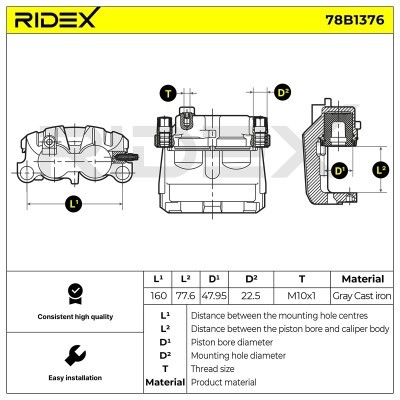 Zacisk Hamulcowy RIDEX 78B1376 78B1376 - foto 7