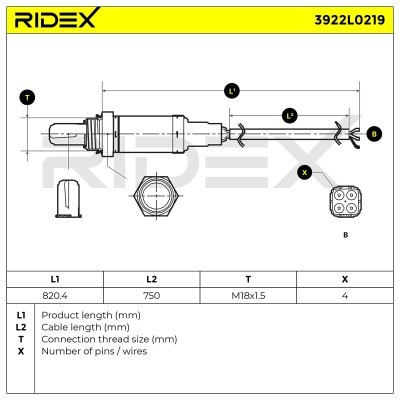 Sonda Lambda RIDEX 3922L0219 3922L0219 - foto 5