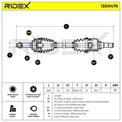Półoś Napędowa RIDEX 13D0476 13D0476 - foto 11