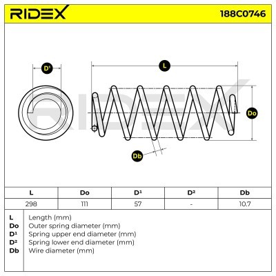 Sprężyna Zawieszenia RIDEX 188C0746 188C0746 - foto 5