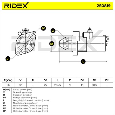Rozrusznik RIDEX 2S0819 2S0819 - foto 7