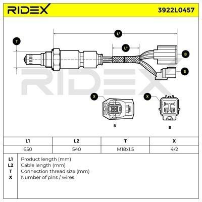 Sonda Lambda RIDEX 3922L0457 3922L0457 - foto 7
