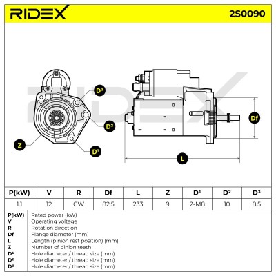 Rozrusznik RIDEX 2S0090 2S0090 - foto 6