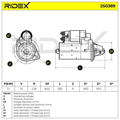 Rozrusznik RIDEX 2S0389 2S0389 - foto 7