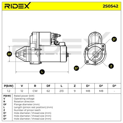 Rozrusznik RIDEX 2S0542 2S0542 - foto 7