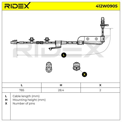 Czujnik ABS RIDEX 412W0905 412W0905 - foto 5